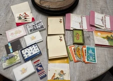 Vintage Lot Stationary Current Hallmark Note Cards Stationary Postcards 15 Sets