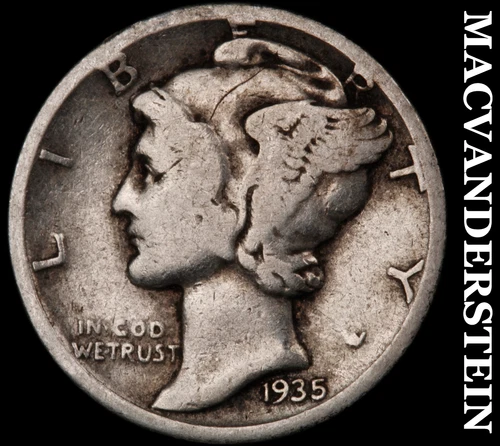1935 Mercury Dime- Silver- Scarce Better Date No Reserve #J3519