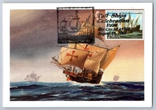 #2621 Columbus 1st Voyage Crossing the Atlantic Maxi Card w/Pictorial Cancel