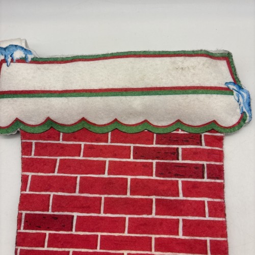 Vintage Sequin Craft Felt Stocking “Toy Shoppe” Kids Looking In Store Window MCM - Picture 6 of 12
