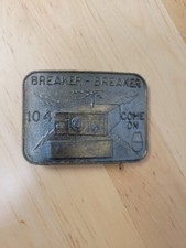 Vintage CB Radio Trucker Breaker Breaker 10-4 Brass Belt Buckle