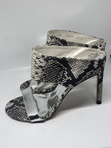 Stuart Weitzman Myslide Mules Snake Stiletto Sandals Pumps EUC US Womens Sz 8.5 - Picture 8 of 15