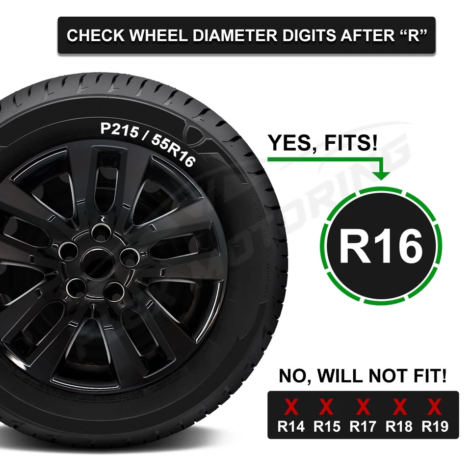 UNA tapacubos negro brillante cubierta para Nissan Altima 2002-2018 rueda de acero de 16" Foto 2 de 4