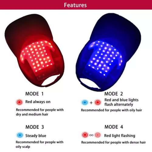 Hair Loss LED Red and Blue Near Infrared Light Therapy Cap Hat for Hair Regrowth - Picture 3 of 12