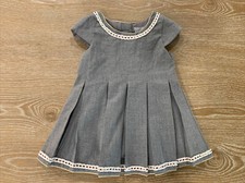Girls Toddler Tahari Gray Pleated Mini Dress Party Holiday Dress Size 4T NEW NWT