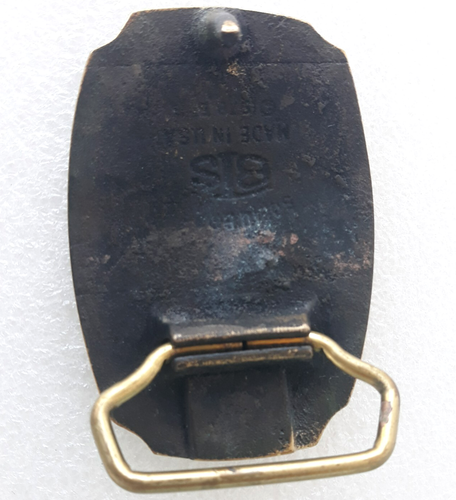 Vintage 1978 ~ Fibbia per cintura BTS in ottone massiccio Longhorn Steer ~ 3" x 2" ~ Made in USA - Foto 5 di 10