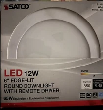 Satco S11604 LED 6 inch; 4000K; 120 volt; Dimmable; Round; Remote Driver