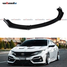 For Honda Civic Sedan 2016-2021 Front Bumper Lip Splitter Spoiler Glossy Black