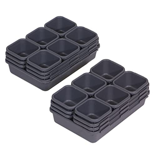 32 Stück Ineinandergreifende Schreibtisch Schublade Organizer Tablett Teiler Kunststoff Flach Schwarz - Bild 7 von 7