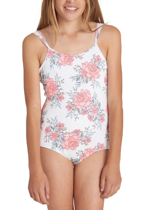Billabong Girls Seashell Nova Floral One Piece Swimsuit