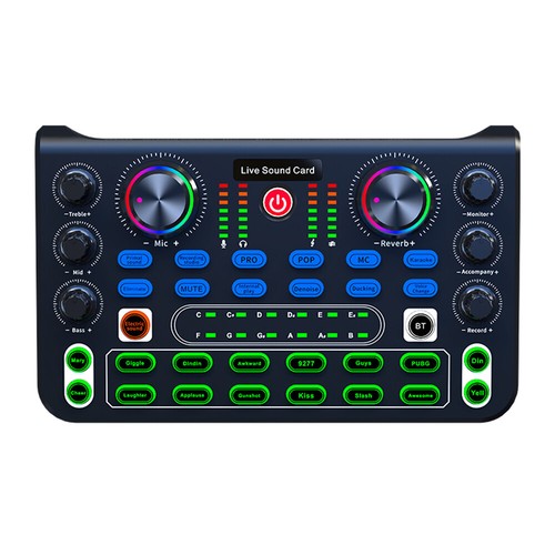 Live Sound Card for Stream Effect NEW Audio Mixer Microphone Voice Changer US - Photo 9/16