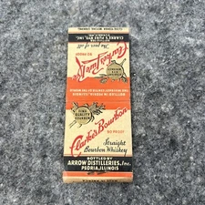 CLARKE'S STRAIGHT BOURBON WHISKEY / PURE RYE VINTAGE MATCHBOOK COVER 