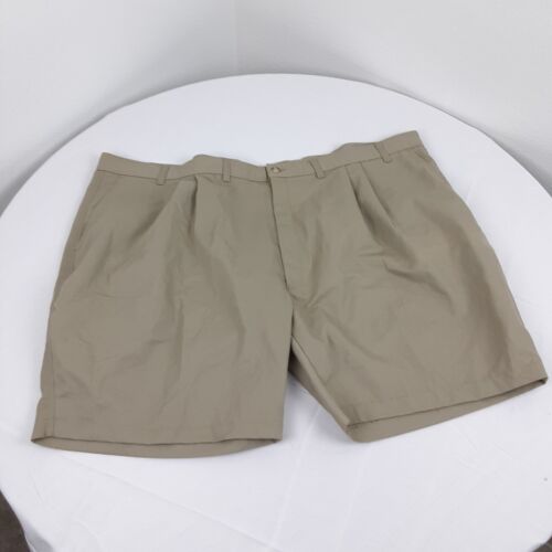 Pantaloncini casual Edwards adulti 54 frontali piatti alti marrone chiaro beige cachi da uomo - Foto 1 di 5