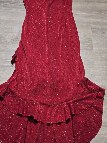 Girls Only Women's Red Sparkle Spaghetti Strap Mermaid Dress Size Medium - Picture 7 of 9