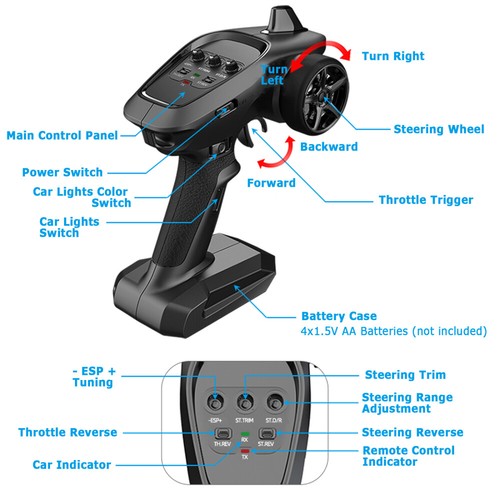 1:16 4WD RC Racing Car 2.4G Drift Car 30KM / H de alta velocidad coche de control remoto - Imagen 6 de 67