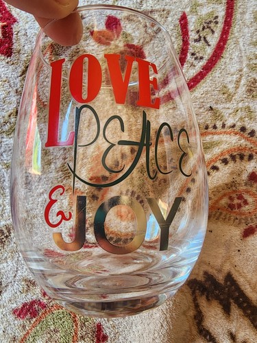 Love, Peace, and Joy Christmas Festive Tumbler Drinking Glass