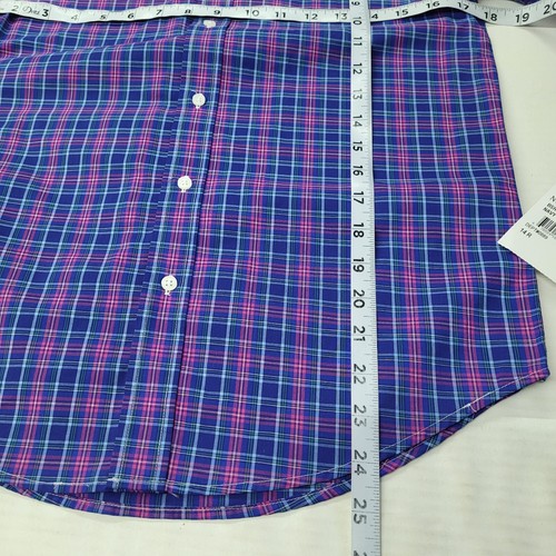 Tallia Shirt Boys 14 Blue Fuchsia Plaid Long Sleeve Button Up Dress Shirt New - Picture 12 of 14