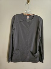 Dickies EDS stretch Essentials Gray Long Sleeve Scrub Top Shirt Size Small
