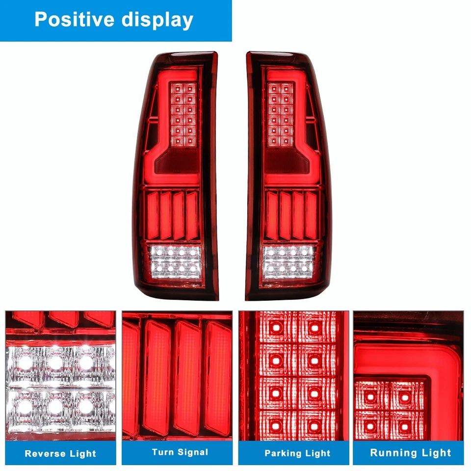Luces traseras LED rojas para 99-06 Chevy Silverado 99-03 GMC Sierra 1500 2500 3500 Foto 2 de 4