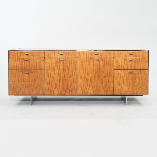 1970s Davis Allen of SOM Custom Oak / Chrome Credenza General Fireproofing Co. - Bild 12 von 12