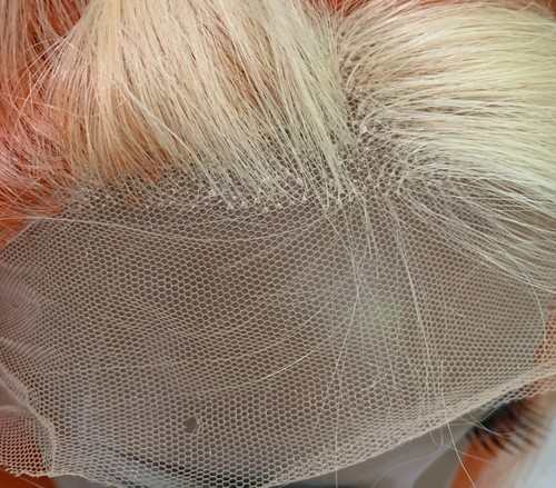 Lace Front 100% Real Human Hair Wig Orange Straight 12 inches - Bild 6 von 12