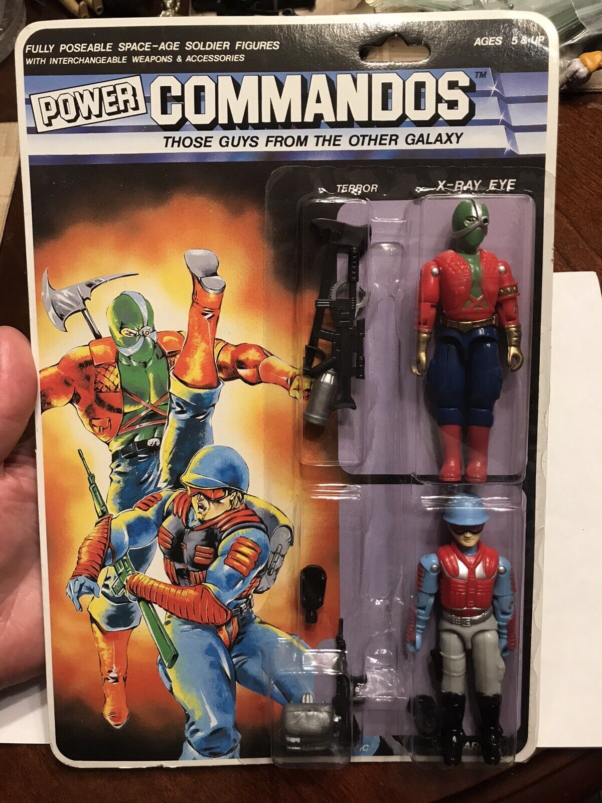 Power Commandos Lucky Bell Action Figures X-Ray Eye & Submarine MOSC 1992