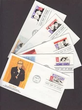 1991 Comedians Sc 2566b booklet singles FDCs set of 5 Fleetwood cachets 2562-66