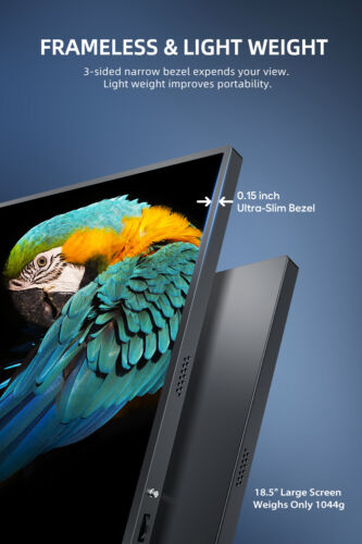 18.5" Portable Monitor 1920 * 1080 Type USB C Screen 120Hz Monitor For Game Xbox - Picture 4 of 10