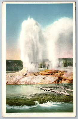 #ad #ad Giant Geyser Upper Geyser Basin Yellowstone Park Wyoming Postcard $3.64