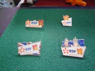 SET OF 4 2012 OLYMPIC EDF PIN BADGES