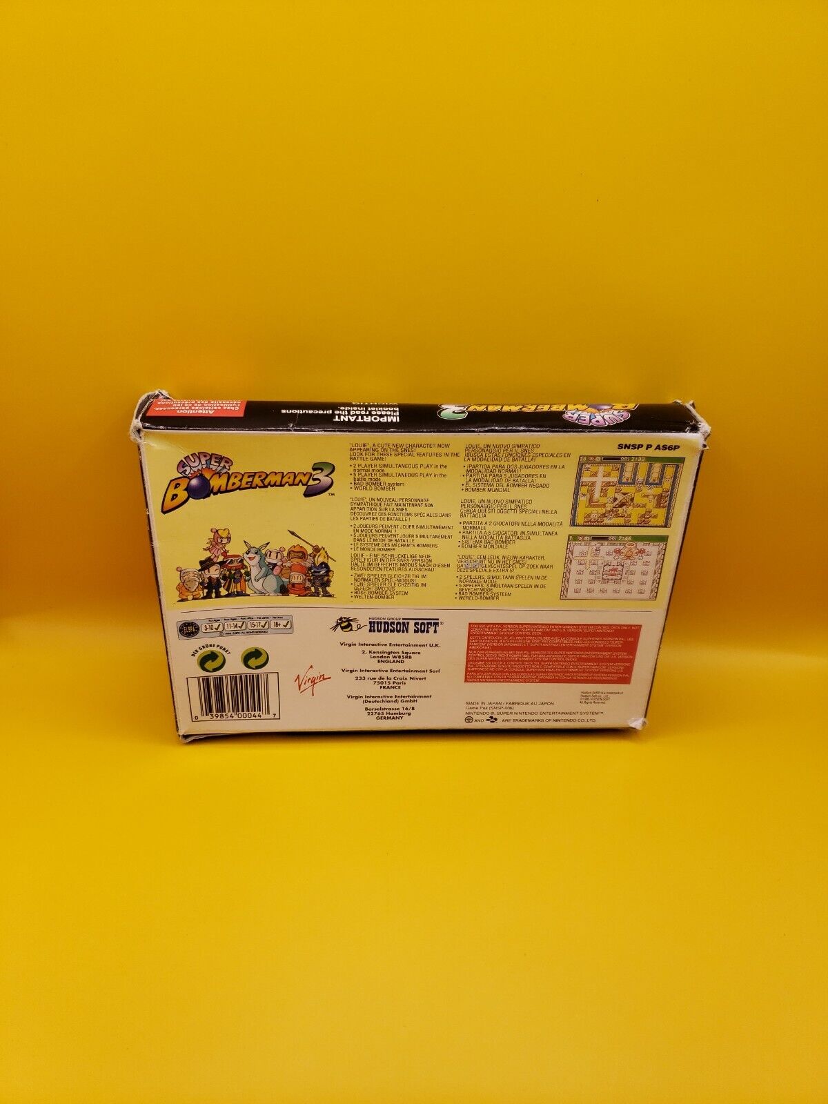 Super Bomberman 3 PAL (Super Nintendo SNES) PAL Box Only - Rare - Authentic  LOOK