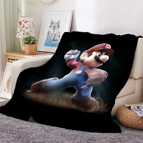 Super Mario Flannel Blanket Bed Sofa Throw Soft Warm Plush Rug Bedding Game Gift - Picture 11 of 26