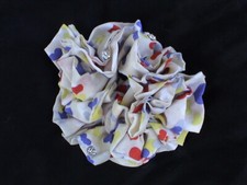 COLORFUL SILKY FLORAL SCRUNCHIE RHINESTONES-CUTE UNIQUE