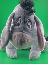 Disney Store Eeyore Plush 16" Gray Sitting Stuffed Animal with Detachable Tail