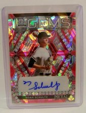NOAH SCHULTZ 1/1 PINK 1ST GEMS AUTO AUTOGRAPHED LEAF METAL BASEBALL 2022