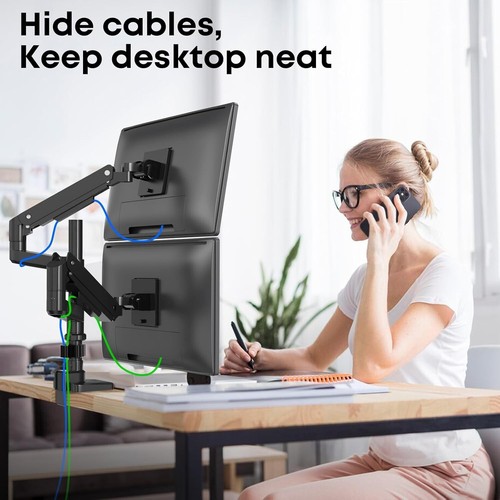 Support double moniteur robuste pour écrans 17-49 pouces - Ergonomique et mouvement complet - Photo 10/12
