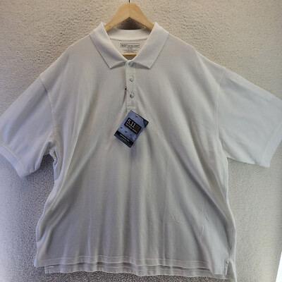 Professional Polo Shirt Mens White 3XL Cotton Pen Pocket