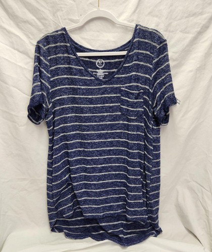 Maurices Navy Striped 24/7 Top Size XL
