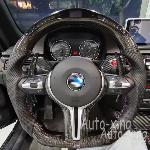 Sport Carbon Fiber Led Steering Wheel For BMW M1 M2 M3 M4 M5 M6 M7 X5 X6 F82 F10 - Picture 2 of 11
