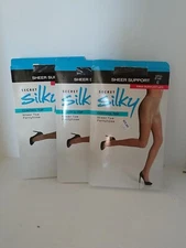 3 Secret Silky Firm Leg Sheer Support Pantyhose Control Top Size C 10411 Black