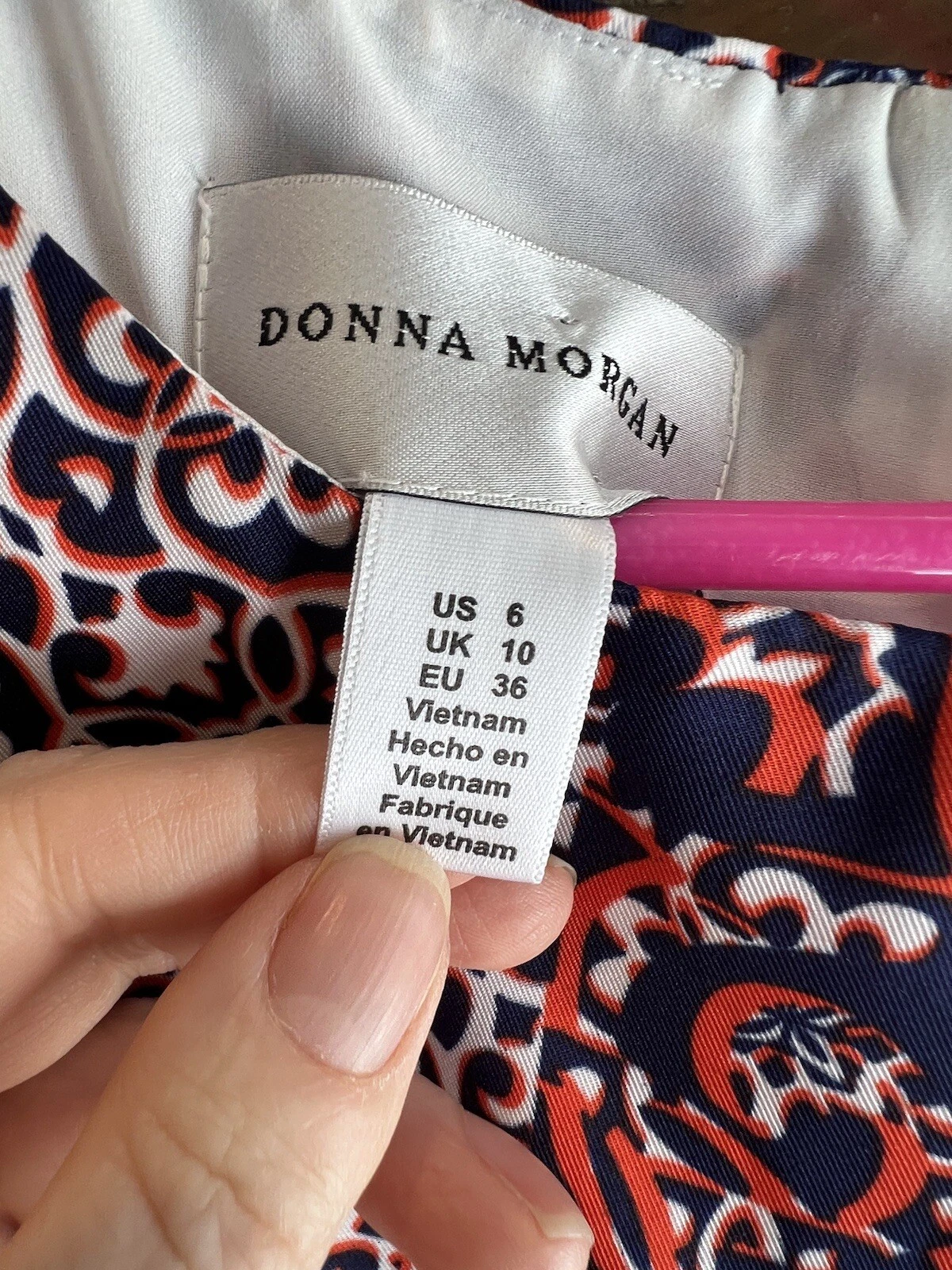 VETEMENTS Abito da serbatoio rosso e navy rosso e blu scuro Donna Morgan taglia 6 in perfette condizioni completamente foderato