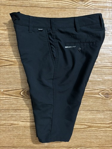 Hurley Nike Dri-Fit Shorts Black Regular Fit Quick Dry Nylon Boys Size 14 - Picture 8 of 12