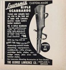 1958 Print Ad Lawrence Rifle Scabbards Custom Made George Lawrence Portland,OR