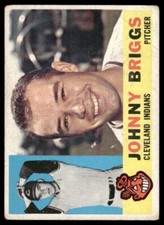 1960 Topps #376b Johnny Briggs Cleveland Indians Good 36385