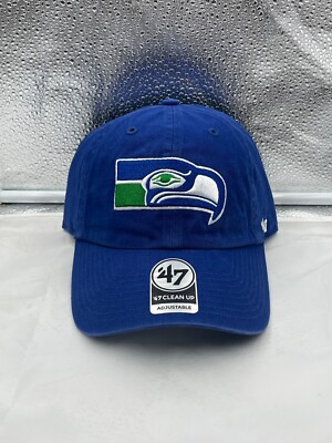 #ad Seattle Seahawks NFL #x27;47 Brand Throwback Blue Clean Up Adjustable Hat $29.99