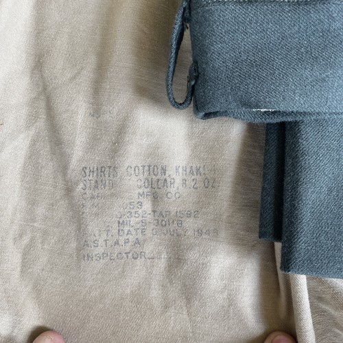 US Army WWII/Korea Shirt M1946 Khaki Cotton Large 79th Division Patch 1946 Dated - Picture 12 of 18