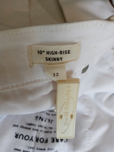 Madewell 10" High-Rise Skinny Jeans Women's 32 (34x30) White Denim jeans #AJ233 - Picture 9 of 10