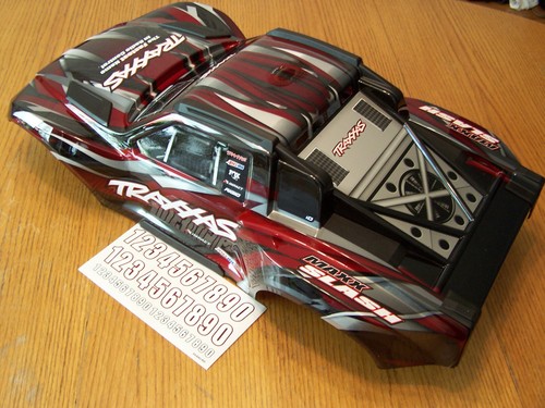 Fits Traxxas 6S Maxx Slash 102076-4 Body Red Black Clipless Mount Painted - Picture 2 of 7