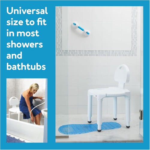 Bath Seat and Shower Chair with Back for Seniors, Bath Chair for Elderly, Disabl - Picture 11 of 12