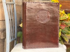 13" Leather 3 Ring Binder Grimoire Leather Binder Cover Notebook Office Folder